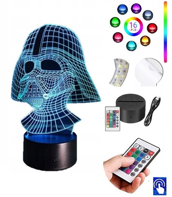 Lampka Nocna Darth Vader Star Wars 16 Led Plexido