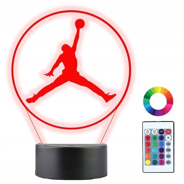 Lampka na biurko jordan nba 16 kolorów led plexido