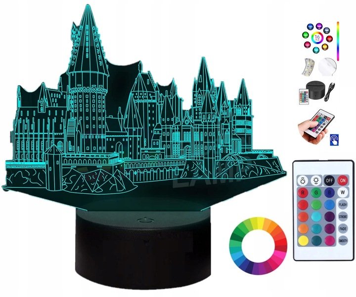 Lampka Nocna Harry Potter Hogwart 16 LED PLEXIDO