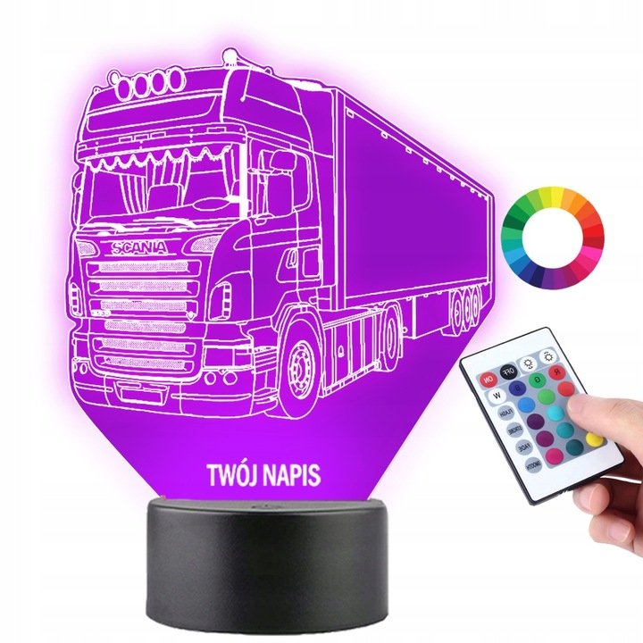 Lampka Nocna Tir Ciężarówka Scania 16 LED PLEXIDO