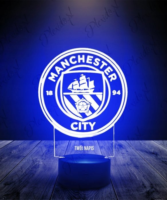 Lampka Nocna Manchester City LOGO LED RGB PLEXIDO