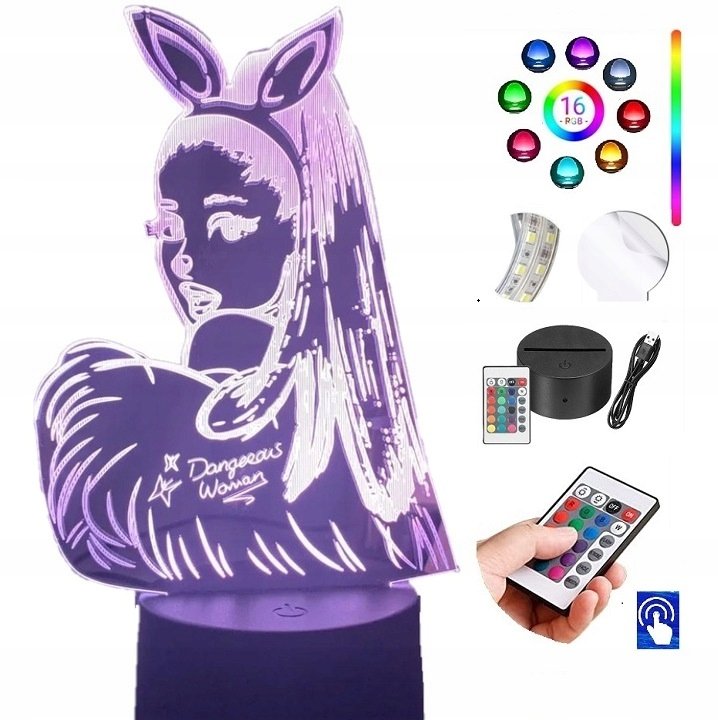 Lampka Nocna Ariana Grande 3D Led Pilot PLEXIDO