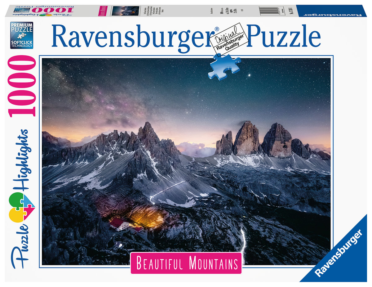 Puzzle 2D, Highlights, Tre Cime, Dolomity, 1000 el.