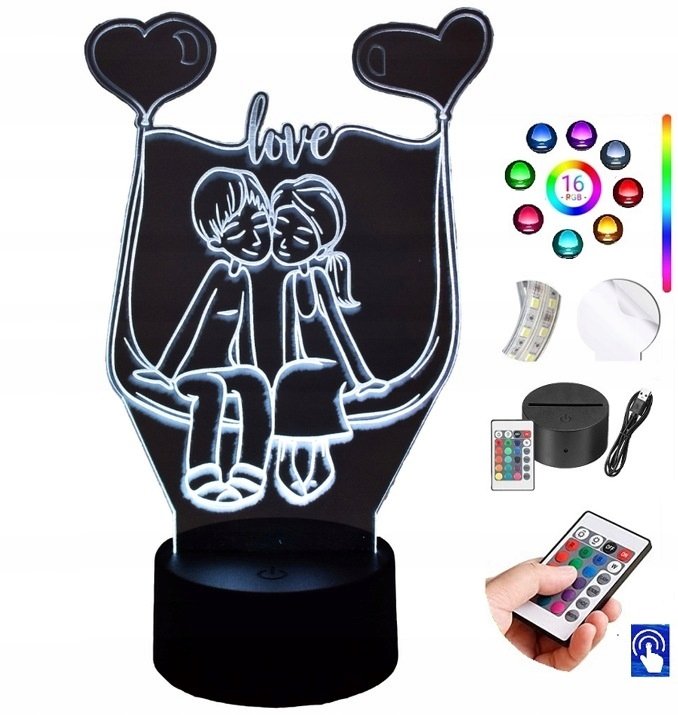 Lampka Na Biurko Zakochani Rocznica 16 Led Plexido