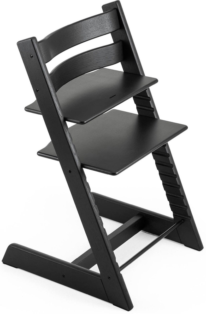 Stokke Tripp Trapp - Krzesełko Do Karmienia Z Litego Drewna Dla Dzieci I Dorosłych | Oak - Black