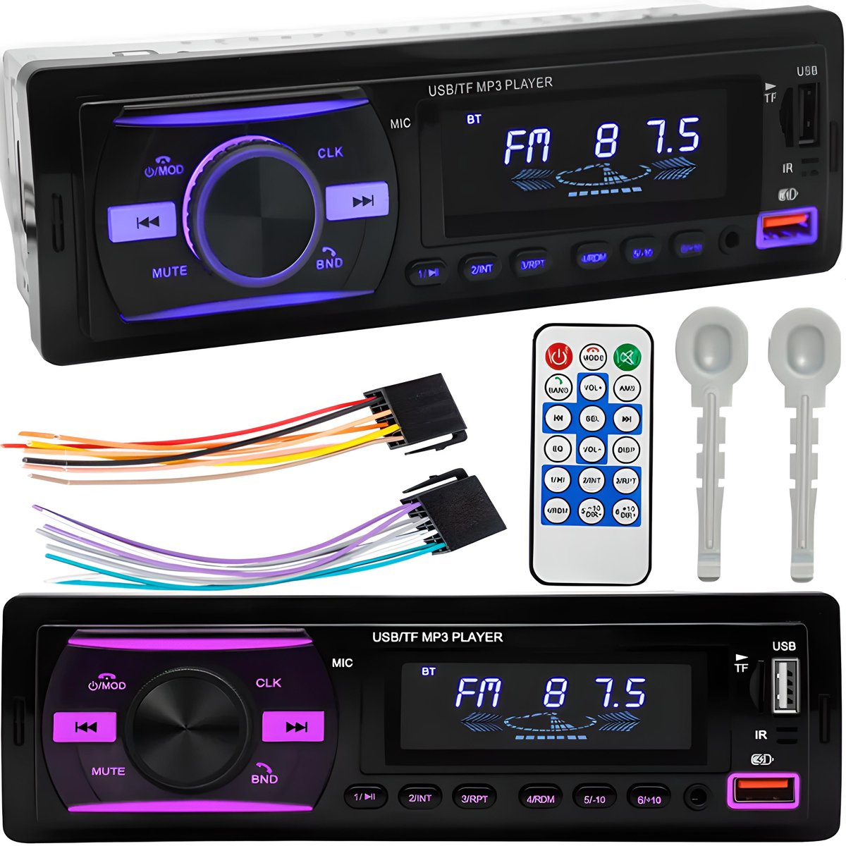 Radio Samochodowe Bluetooth Usb Mp3 Aux Kolory