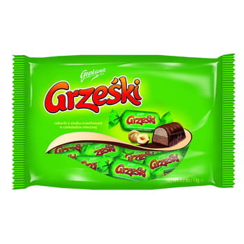 Goplana Grześki Cukierki o smaku orzechowym w czekoladzie mlecznej 1 kg