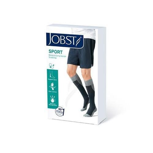 JOBST Sport podkolanówki uciskowe dla aktywnych szaro-grafitowe - rozmiar XL