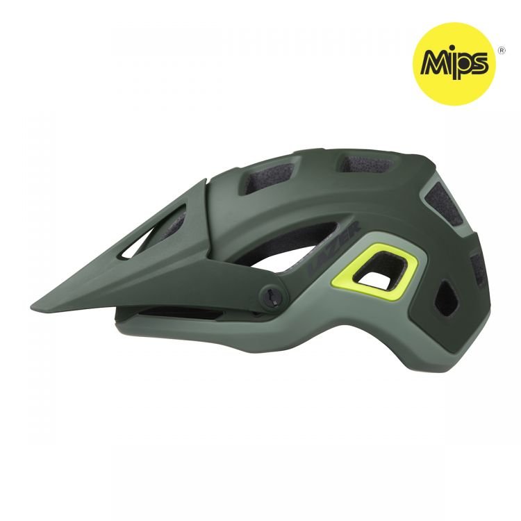 Kask rowerowy Lazer Impala MIPS | DARK GREEN/YELLOW 52-56cm