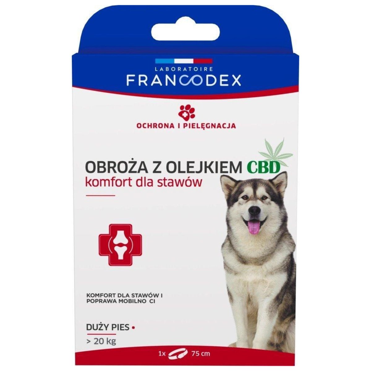 Zdjęcia - Leki i witaminy FRANCODEX Obroża z olejkiem CBD 75 cm dla psów o wadze powyżej 2 