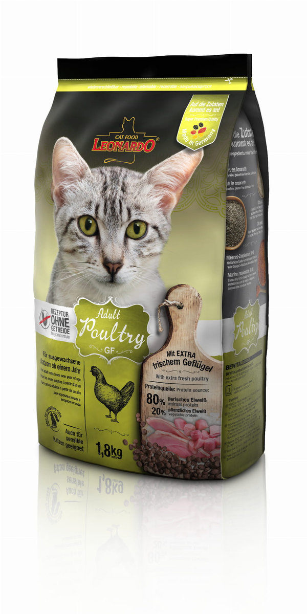Leonardo Adult Poultry Gf Sucha karma bezzbożowa dla kotów 1,8 kg