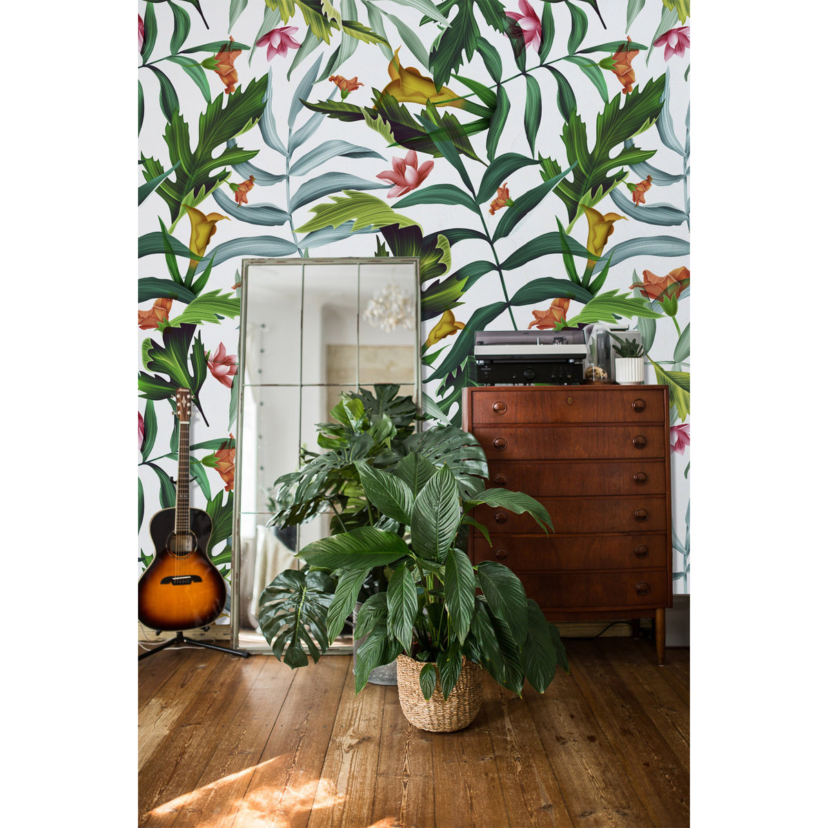 Tapeta flizelina Liście monstera 250x104 cm + klej