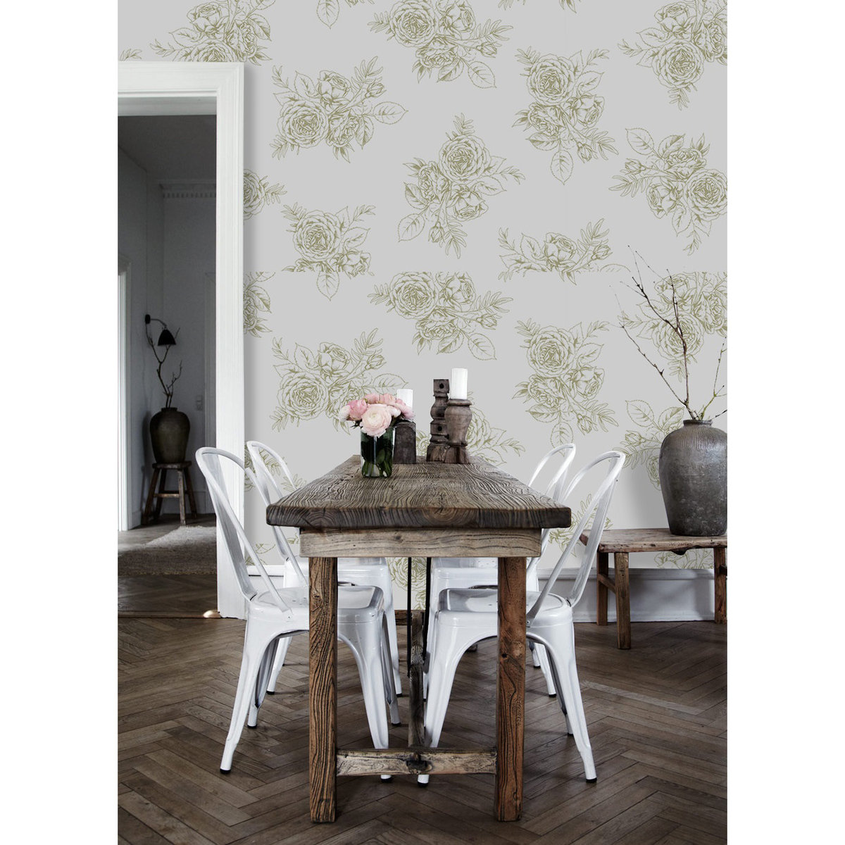 Flizelina tapeta Kwiatowy styl francuski 152x104cm