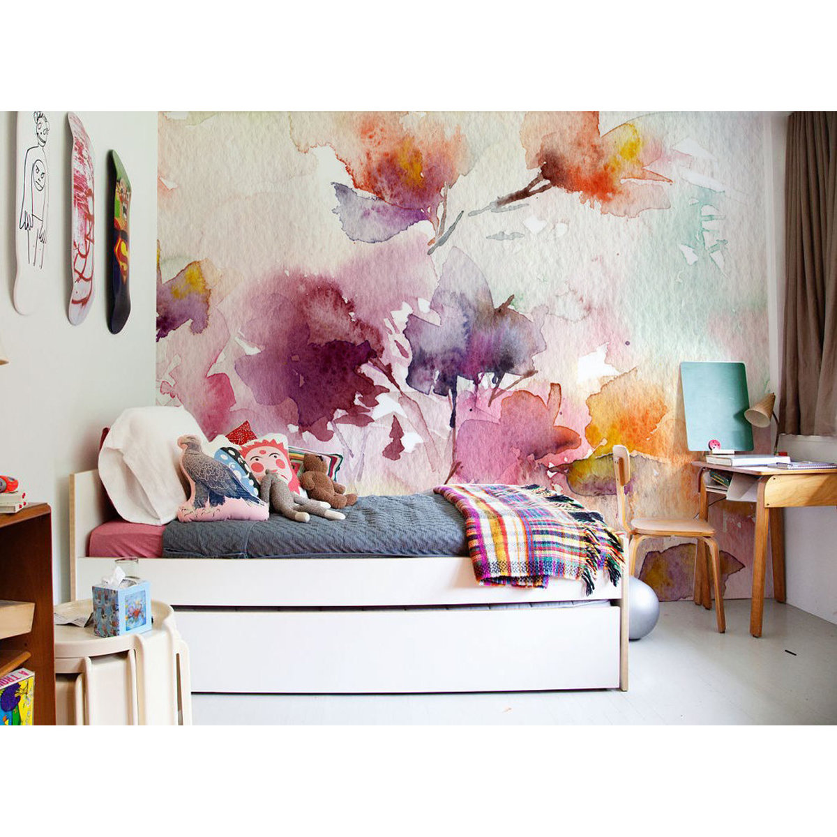 Flizelina tapeta Kolorowe farby kwiatowe 250x104cm