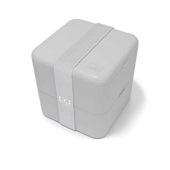 MONBENTO Lunchbox Bento Square FR Grey Coton - MONBENTO B3-IMP-13120011
