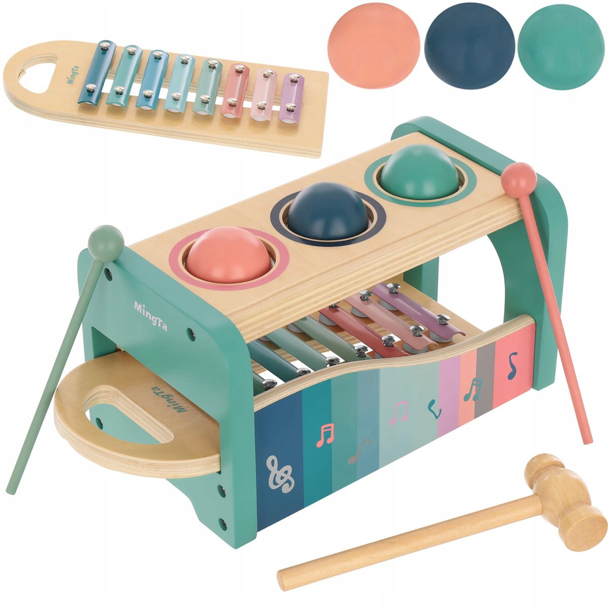 Wybijak Cymbałki Instrument Drewniany Montessori