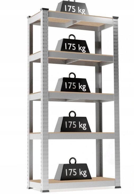 Regał magazynowy metalowy GardenLine 180 x 90 x 30 cm max 175 kg na półkę