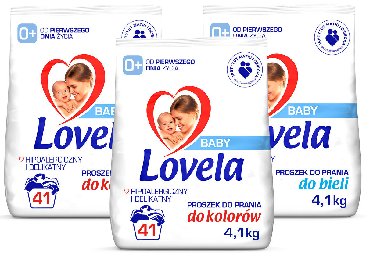 Lovela Baby Zestaw - 2 X Proszek Do Prania Koloru 4,1 Kg + Proszek Do Prania Bieli 4,1 Kg - 123 Prania