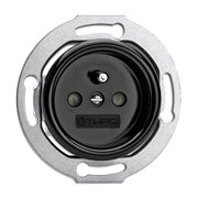 THPG Gniazdo z/u bakelit czarny retro