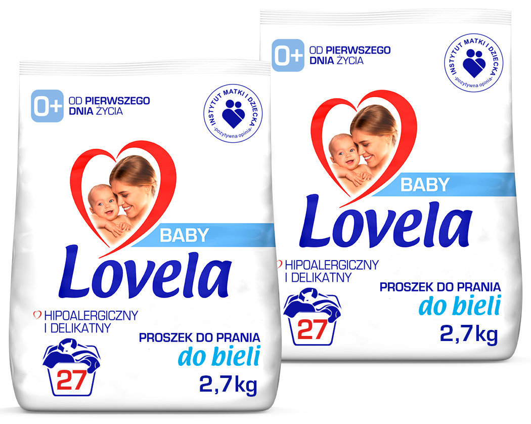 Lovela Baby Proszek do prania białych tkanin 2 x 2,7 kg - 54 prania