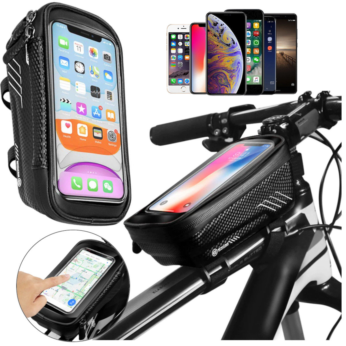 TORBA UCHWYT SAKWA ROWEROWA NA RAMĘ ROWER TELEFON R95