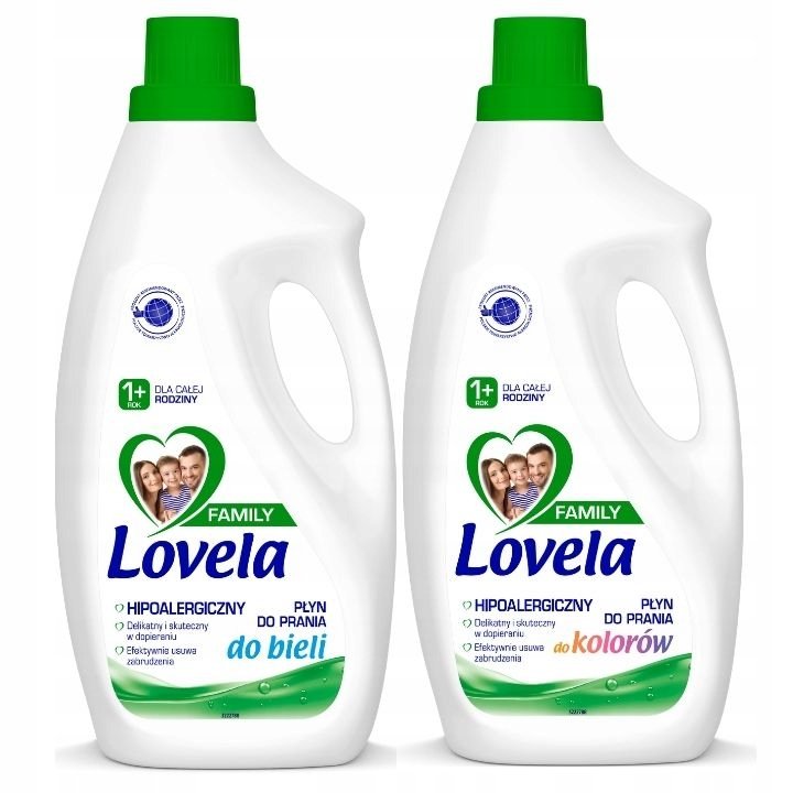 Lovela Family Płyn Prania Kolorów Bieli 2 X 1,85L