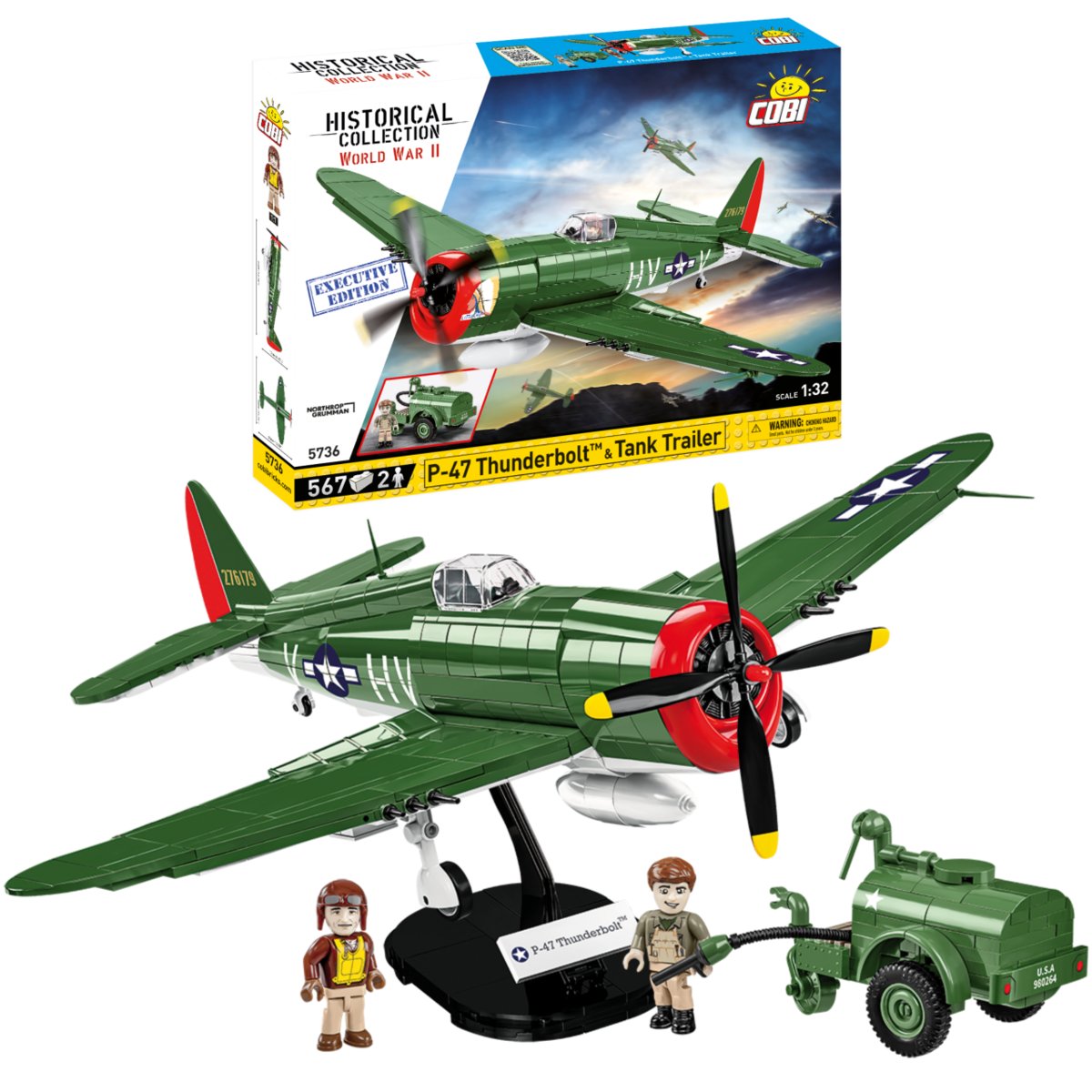 Klocki Cobi 5736 Samolot P-47 Thunderbolt Tank Trailer Executive 567El
