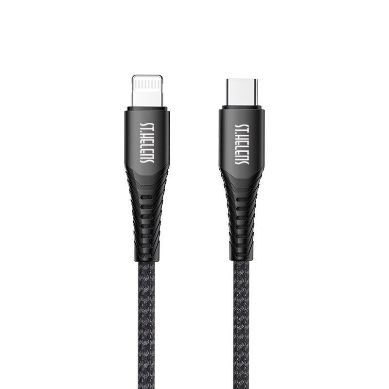 Joyroom kabel MFI przewód USB Typ C - Lightning 2,1A 1,2m czarny (ST-C04 1,2M Black)