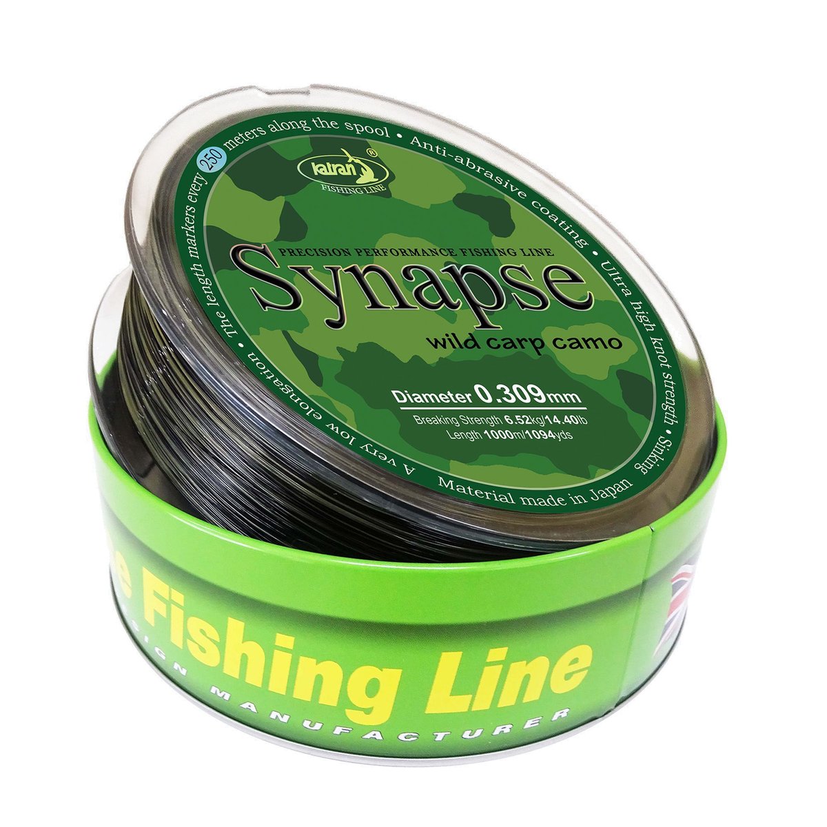 Żyłka karpiowa Katran Synapse Wild Carp Camo zielona 0.331 MM / 1000 M