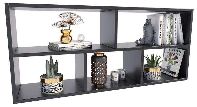 Półka Teo Czarna Regał Na Książki Zdjęcia Szafka