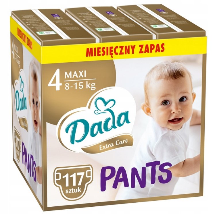 Dada Pants Extra Care, Pieluchomajtki, 4 Maxi, 117Szt