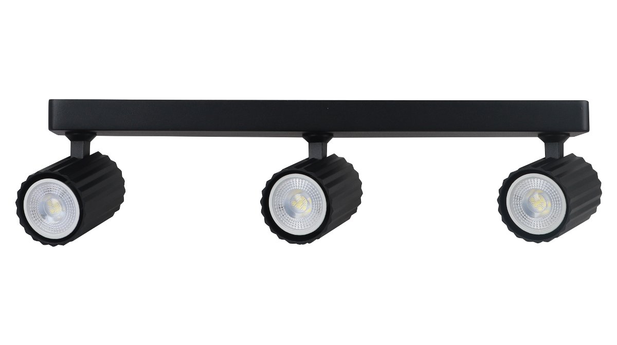 Czarna lampa sufitowa z ruchomymi spotami LP-787/3WS BK z serii TOKIO