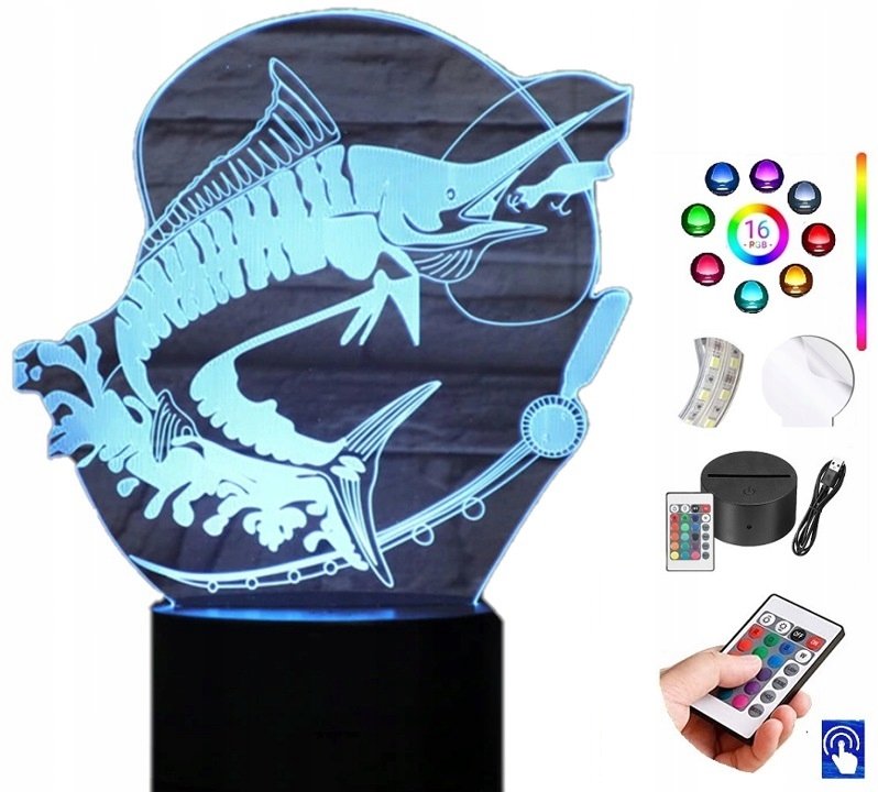 Lampka na biurko Ryba Miecznik 16kol. LED PLEXIDO