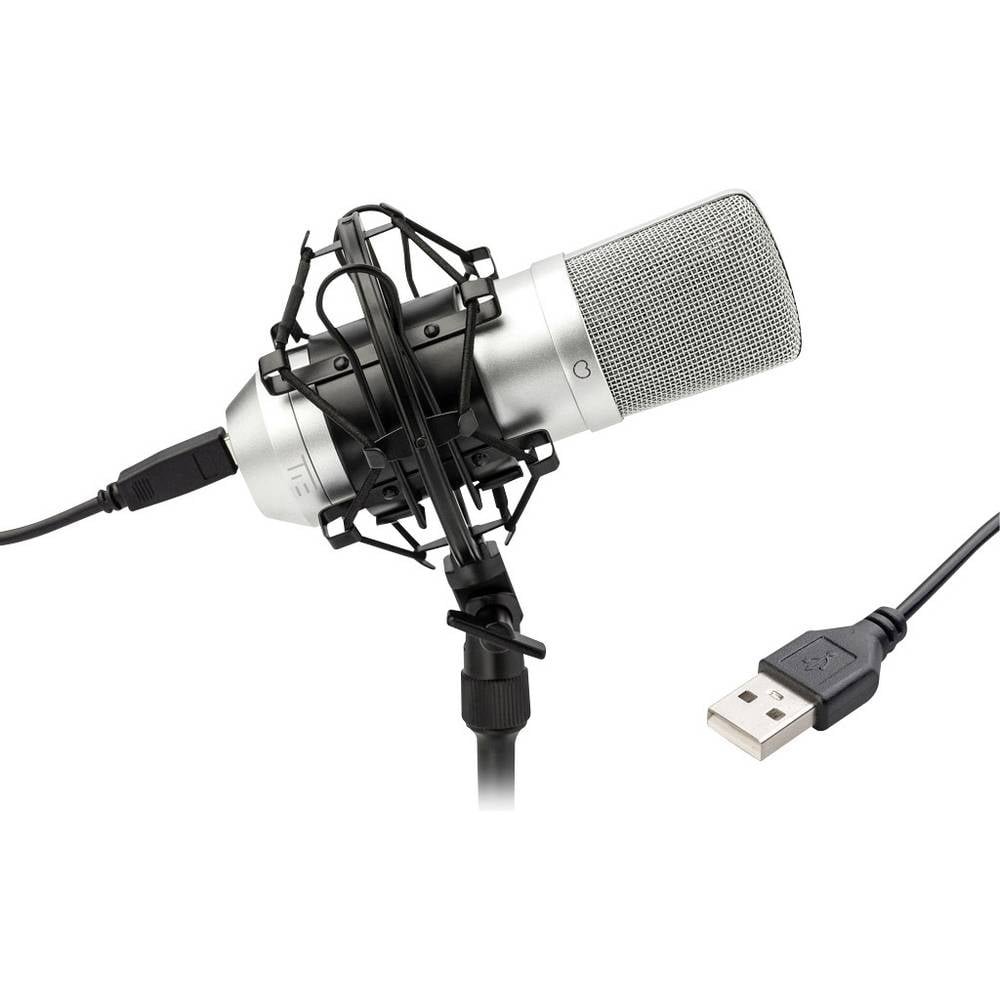 TIE Mikrofon Condenser Mic USB Srebrny