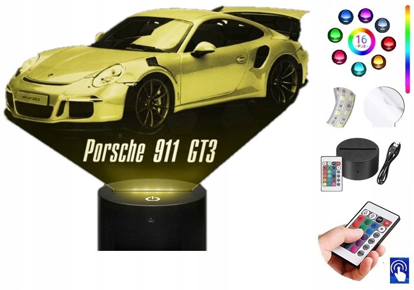 Lampka na biurko Porsche 911 16kolorów LED PLEXIDO