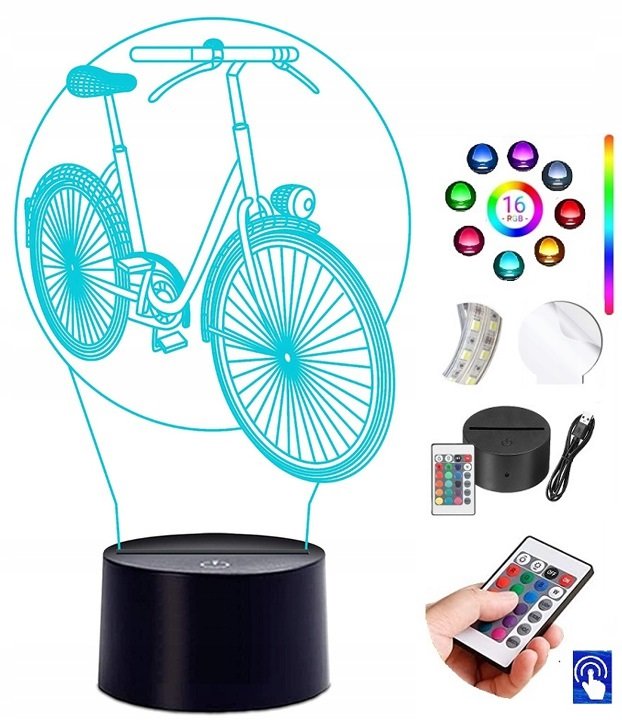 Lampka na biurko Rower 16 Kolorów LED PLEXIDO
