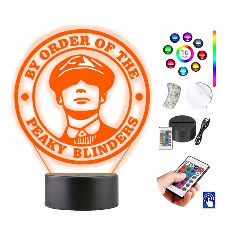 Lampka Na Biurko Peaky Blinders 16Kol Led Plexido