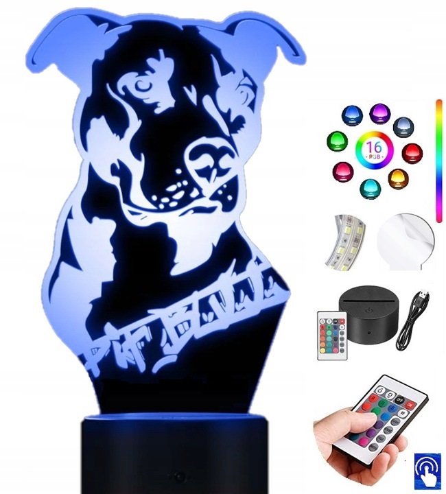 Lampka Na Biurko Pittbul Pies 16Kol. Led Plexido