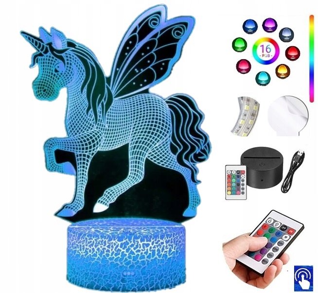 Lampka Na Biurko Pegaz Jednorożec 16 Led Plexido