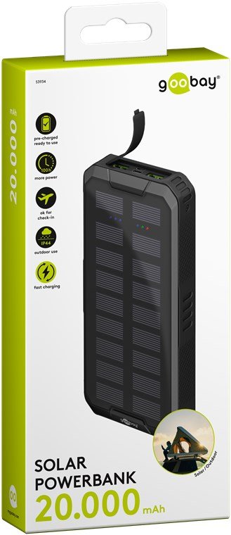 Powerbank Goobay 20000 Mah Z Baterią Solarną Qc Pd