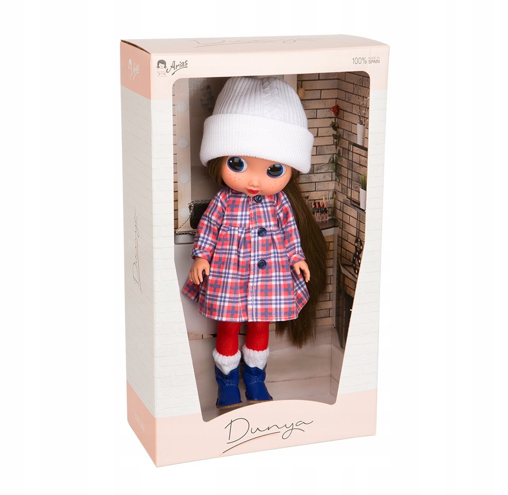 Munecas Arias Lalka Dunya 38 Cm – Strój W Kratkę
