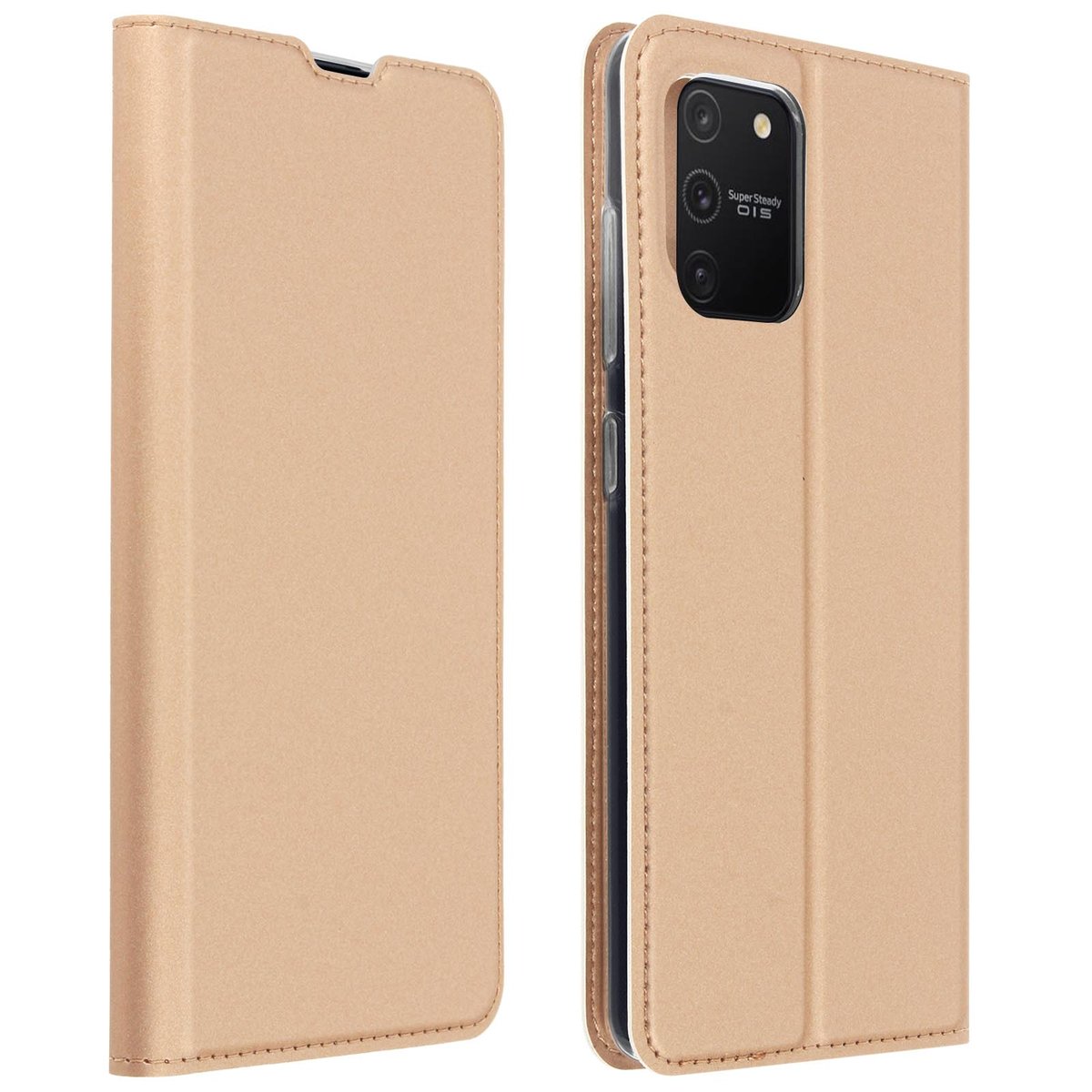 Smukłe etui z klapką, seria Business do Samsunga Galaxy S10 Lite - różowe złoto