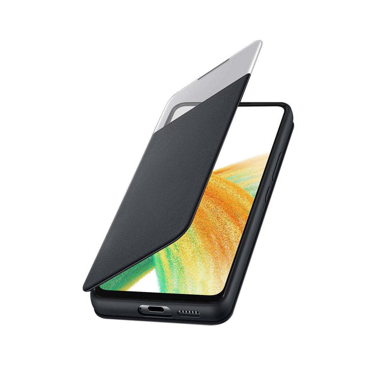Oryginalne etui typu Folio do Samsunga Galaxy A33 5G S View Wallet Cover Czarne