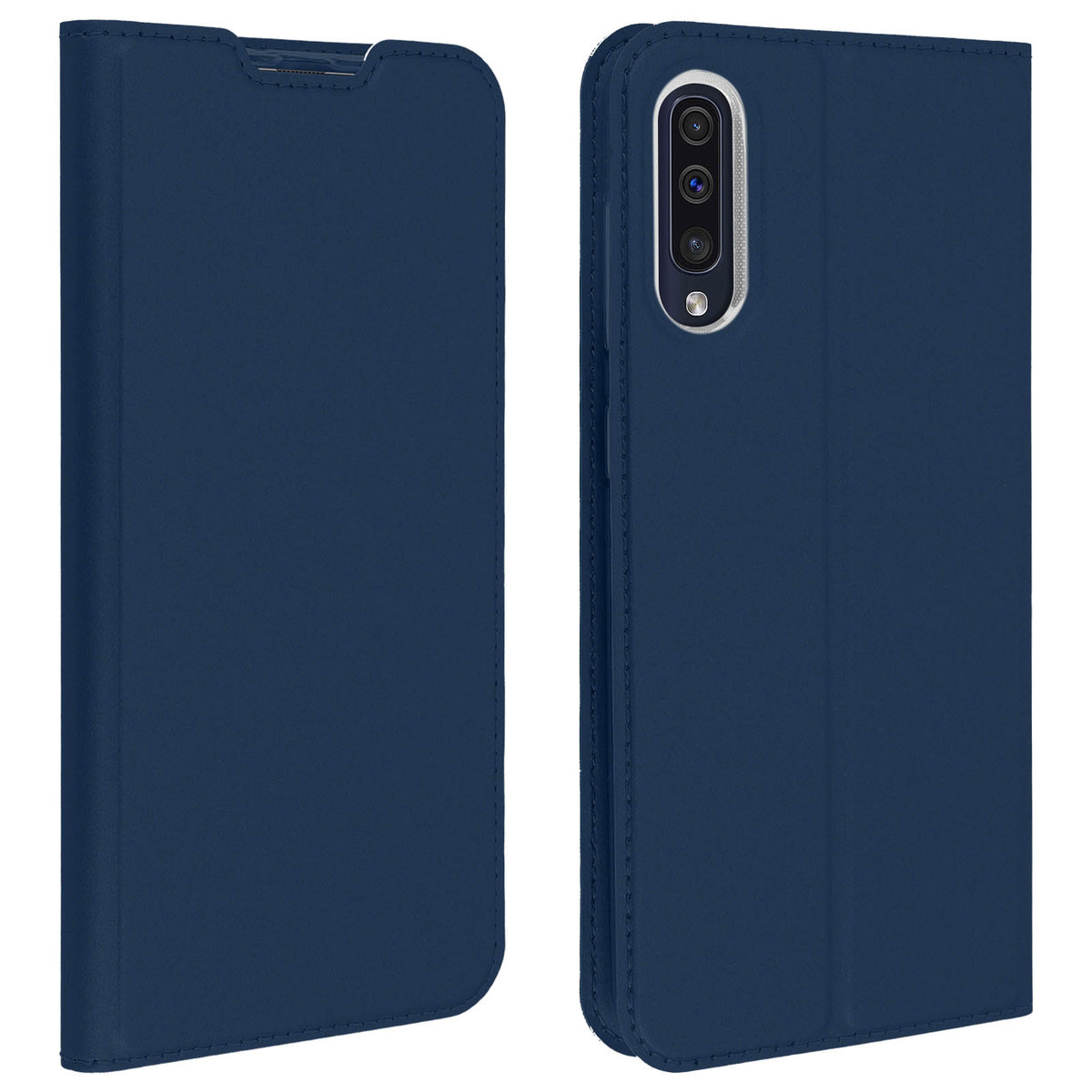 Wąskie etui z klapką, seria Business do Samsunga Galaxy A50 - Granatowe