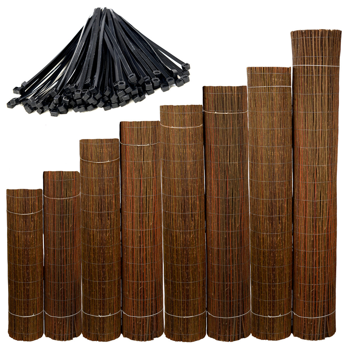 Mata wiklinowa 140x300 + opaski do montażu / OGRODZENIA WIKLINOWE