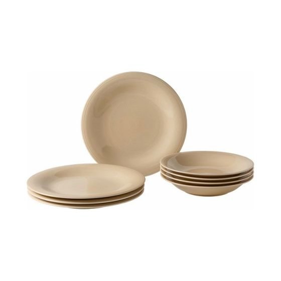 8-częściowy zestaw beżowych porcelanowych talerzy Villeroy & Boch Like Color Loop