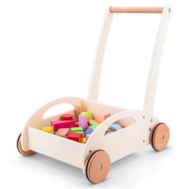 New Classic Toys Drewniany Pchacz Z Klockami