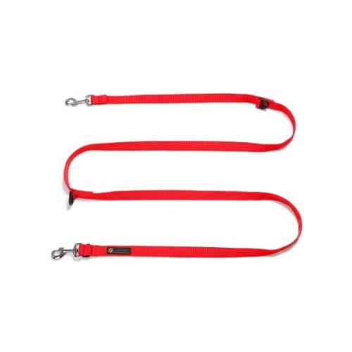 Smycz przepinana dla małego psa Joqu Classic Leash 250 cm czerwona