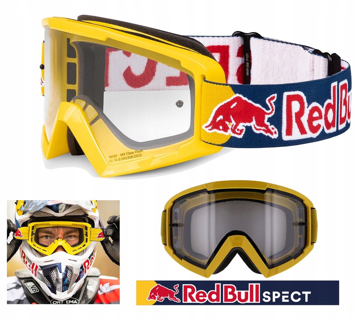 REDBULL SPECT SPECT Whip Goggles with Nose Guard, żółty/niebieski 2021 Gogle WHIP-009