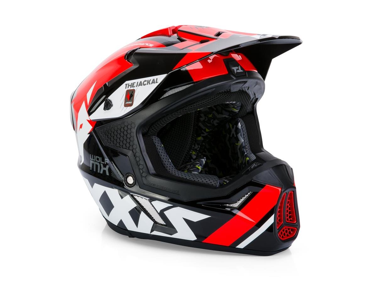 Kask AXXIS MX803 WOLF JACKAL B5 czar/czerw. XL /enduro
